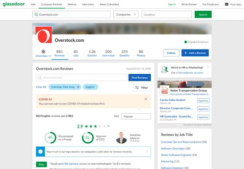 
                            11. Overstock.com Reviews | Glassdoor