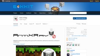 
                            10. Overview - Anti X-Ray - Bukkit Plugins - Projects - Bukkit