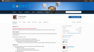 
                            1. Overview - CrazyLogin - Bukkit Plugins - Projects - Bukkit