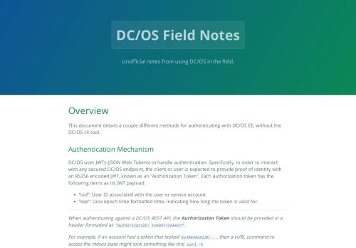 
                            12. Overview | DC/OS Field Notes - Mesosphere