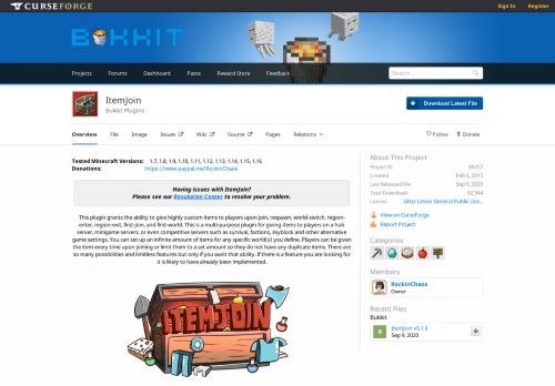 
                            1. Overview - ItemJoin - Bukkit Plugins - Projects - Bukkit
