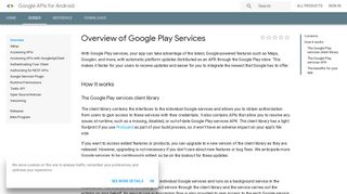 
                            6. Overview of Google Play Services | Google APIs for Android | Google ...
