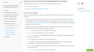 
                            9. Overview of Junos OS CLI Operational Mode ... - Juniper Networks