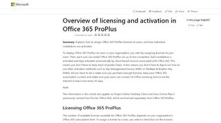 
                            4. Overview of licensing and activation in Office 365 ProPlus | Microsoft ...