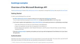 
                            13. Overview of the Microsoft Bookings API | bookings-samples