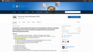 
                            2. Overview - Personal Login Message (PLM) - Bukkit Plugins - Projects ...