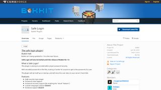 
                            5. Overview - Safe Login - Bukkit Plugins - Projects - Bukkit