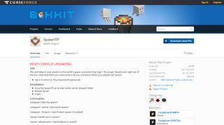 
                            3. Overview - SpawnTP - Bukkit Plugins - Projects - Bukkit