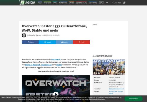 
                            10. Overwatch: Easter Eggs zu Hearthstone, WoW, Diablo und mehr – GIGA