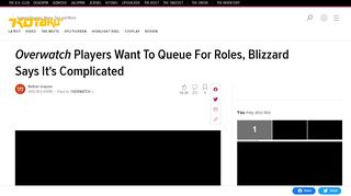 
                            12. Overwatch Players Want To Queue For Roles, Blizzard Says It's ...