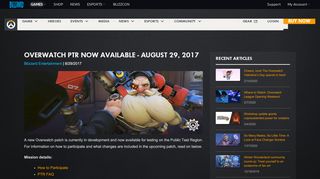 
                            5. Overwatch PTR Now Available - August 29, 2017 - News - Overwatch