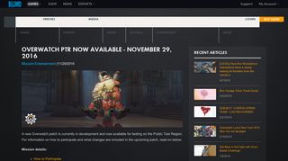 
                            6. Overwatch PTR Now Available - November 29, 2016 - News - Overwatch