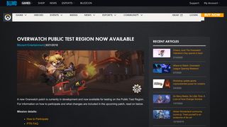 
                            8. Overwatch Public Test Region Now Available - News - Overwatch