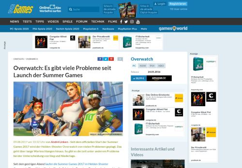 
                            13. Overwatch: Viele Probleme seit Launch der Summer Games