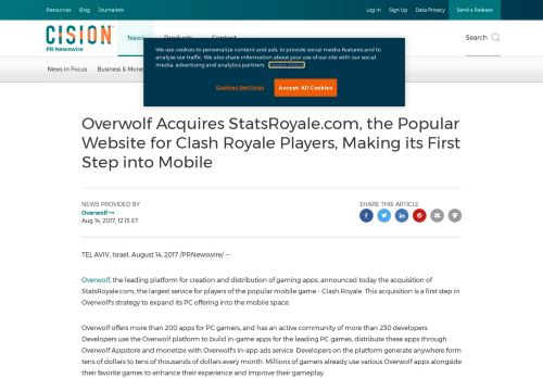 
                            11. Overwolf Acquires StatsRoyale.com, the Popular Website for Clash ...