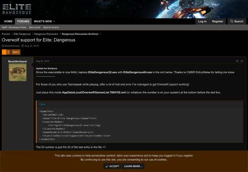 
                            13. Overwolf support for Elite: Dangerous - Frontier Forums - Frontier ...