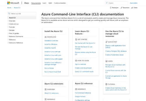 
                            5. Overzicht van de Azure CLI | Microsoft Docs