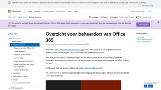 Overzicht voor beheerders van Office 365 | Microsoft Docs