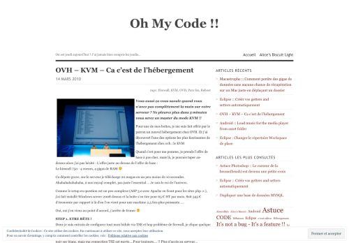 
                            13. OVH – KVM – Ca c'est de l'hébergement | Oh My Code !!