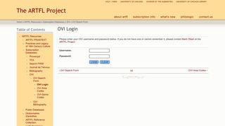 
                            4. OVI Login | The ARTFL Project