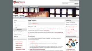 
                            9. OVID Online — University of Leicester