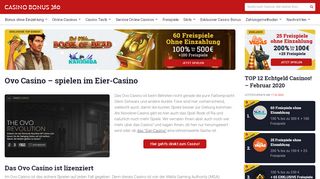 
                            12. Ovo Casino - Spielen im Eier Casino | Casinobonus360