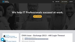 OWA issue - Exchange 2013 - 440 Login Timeout - Experts Exchange