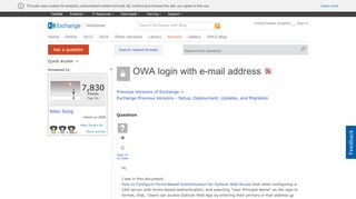 
                            1. OWA login with e-mail address - Microsoft