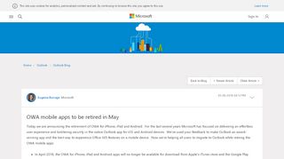 
                            13. OWA mobile apps to be retired in May - Microsoft Tech Community ...