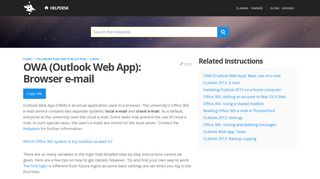 
                            7. OWA (Outlook Web App): Browser e-mail | Helpdesk