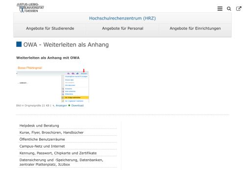 
                            6. OWA - Weiterleiten als Anhang — Hochschulrechenzentrum (HRZ)