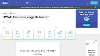 
                            12. OWAD business english trainer Flashcards | Quizlet