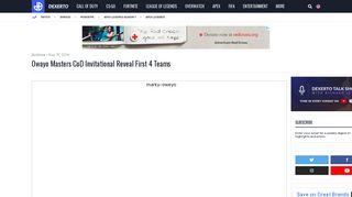 
                            7. Owayo Masters CoD Invitational Reveal First 4 Teams | Dexerto.com ...