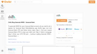 
                            9. Owler Reports - Chillr Blog Generate MMID - Saraswat Bank