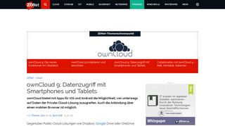 
                            7. ownCloud 9: Datenzugriff mit Smartphones und Tablets | ZDNet.de