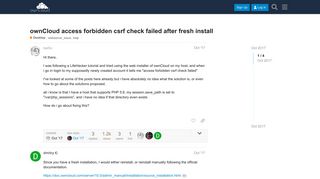 
                            7. ownCloud access forbidden csrf check failed after fresh install ...
