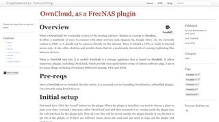 
                            3. OwnCloud, as a FreeNAS plugin · Cryptomonkeys Consulting