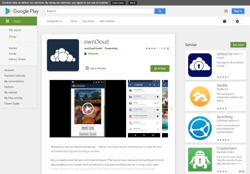 
                            10. ownCloud - Google Play のアプリ