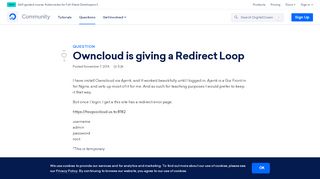 
                            11. Owncloud is giving a Redirect Loop | DigitalOcean