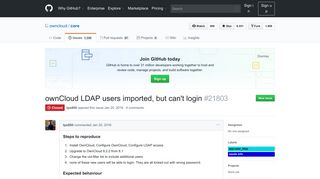 
                            7. ownCloud LDAP users imported, but can't login · Issue #21803 ...