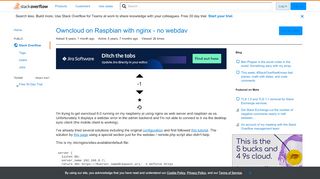 
                            10. Owncloud on Raspbian with nginx - no webdav - Stack Overflow
