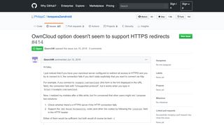 
                            8. OwnCloud option doesn't seem to support HTTPS redirects · Issue ...