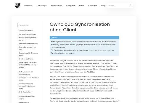 
                            5. Owncloud Sync ohne Client - www.tobias-bauer.de