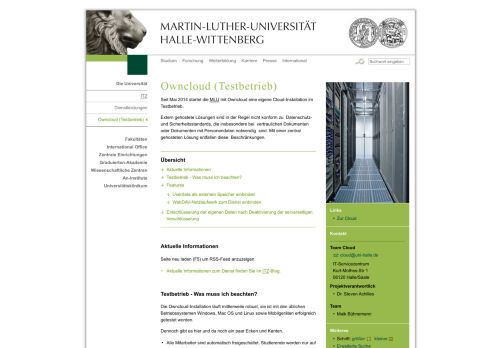 
                            9. Owncloud (Testbetrieb) - ITZ - Martin-Luther-Universität Halle-Wittenberg
