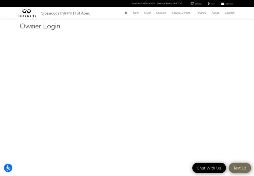 
                            6. Owner Login - Crossroads INFINITI of Apex