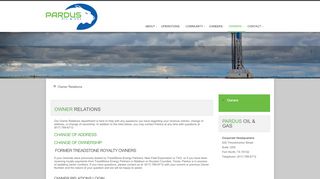 
                            11. Owner Relations | Pardus Oil & Gas - Wagner Oil Company