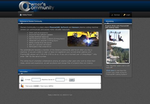 
                            1. Owner's Community • CNC Plasma Owners Forum • Index page