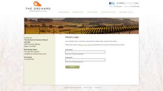 
                            11. Owners Login - The Orchard at Carneros