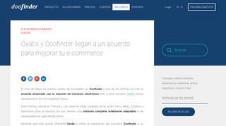 
                            9. Oxatis y Doofinder llegan a un acuerdo para mejorar tu e-commerce ...