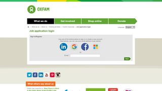 
                            9. Oxfam - Job application login